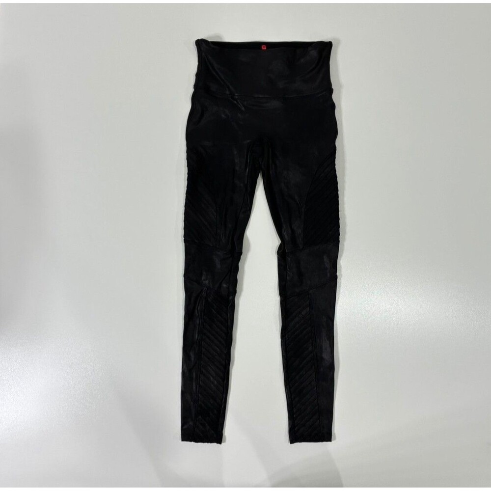 Spanx Faux Leather Moto Leggings Black Size M